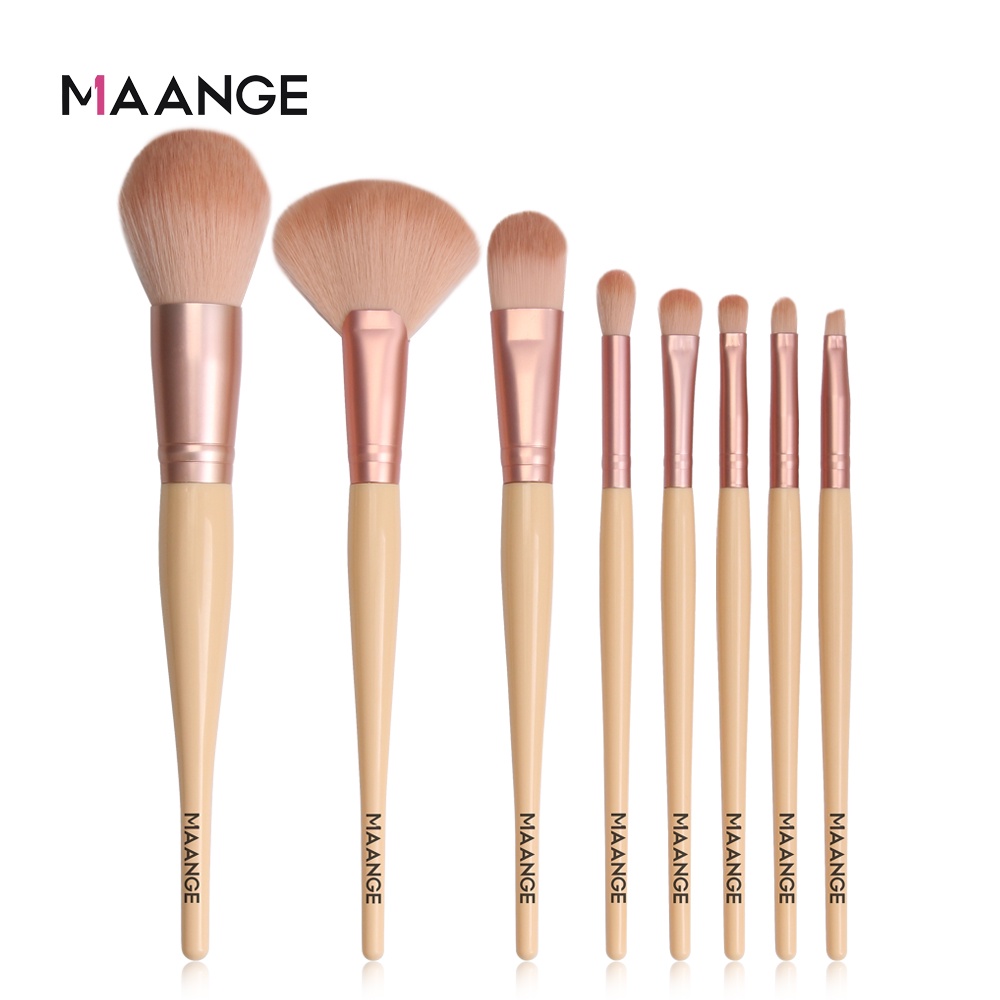 MAANGE 8Pcs/Set Pro Makeup Brush Set Soft Comfortable Multifunction Makeup Brushes Kits For Lip Powder Foundation Eyebrow Eyeshadow Highlighter Beauty Tool