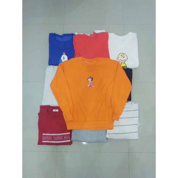 READY BORONGAN CREWNECK 10pcs OVERSIZE LENGAN BALON