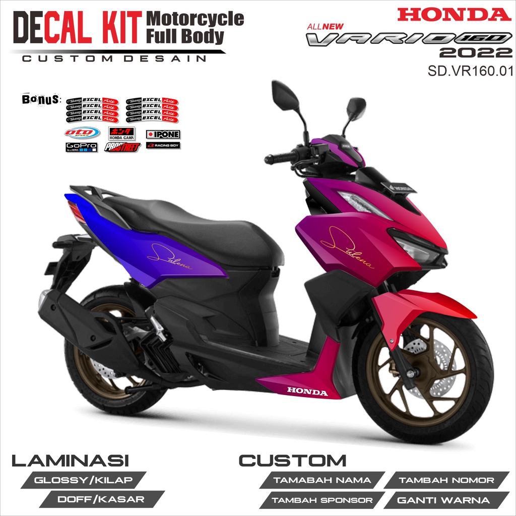Decal VARIO 160 NEW 2022 - Dekal Stiker Striping Fullbody Fullblock List HONDA VARIO 160 NEW 2022 Cu
