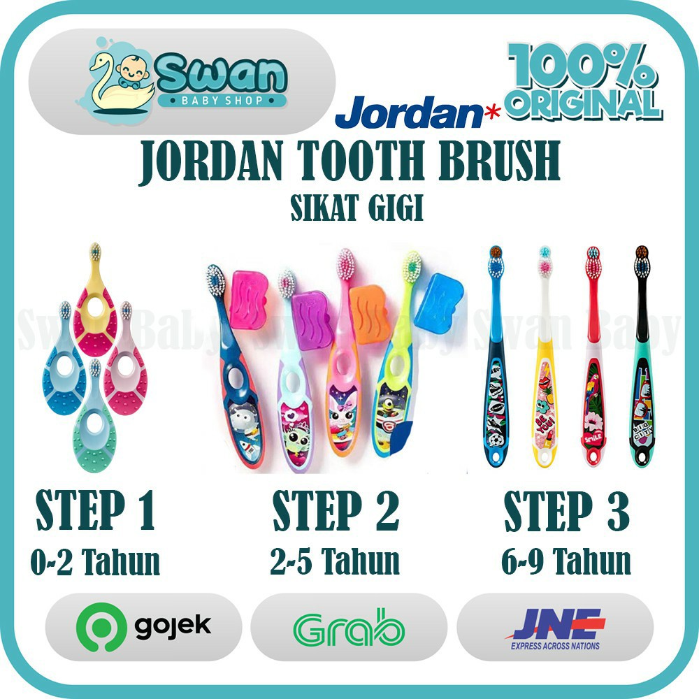 Jordan Toothbrush Sikat Gigi Jordan Anak Semua Varian / Step 1 / Step 2 / Step 3 LDA