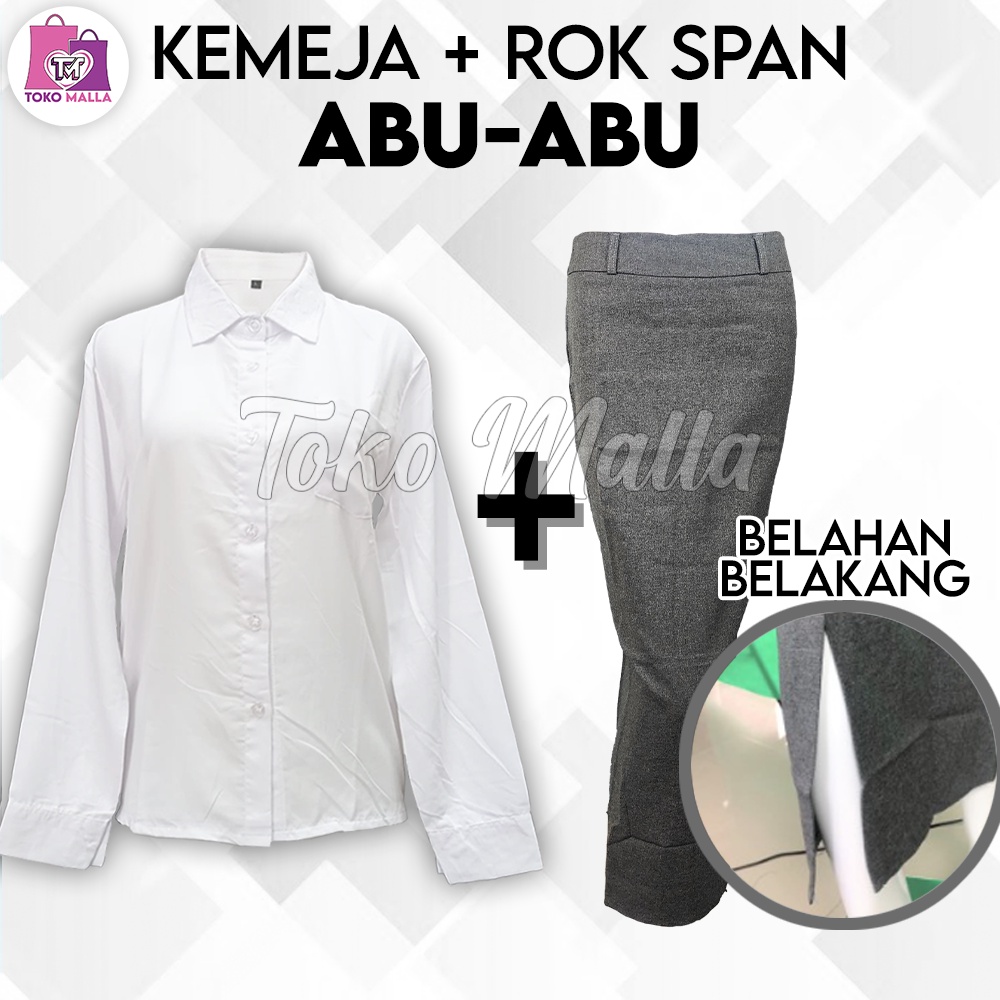 Setelan KEMEJA  Putih Set Wanita1 SET KEMEJA & ROK Line A  WANITA, KEMEJA POLOS,  Jas Formal, One Se