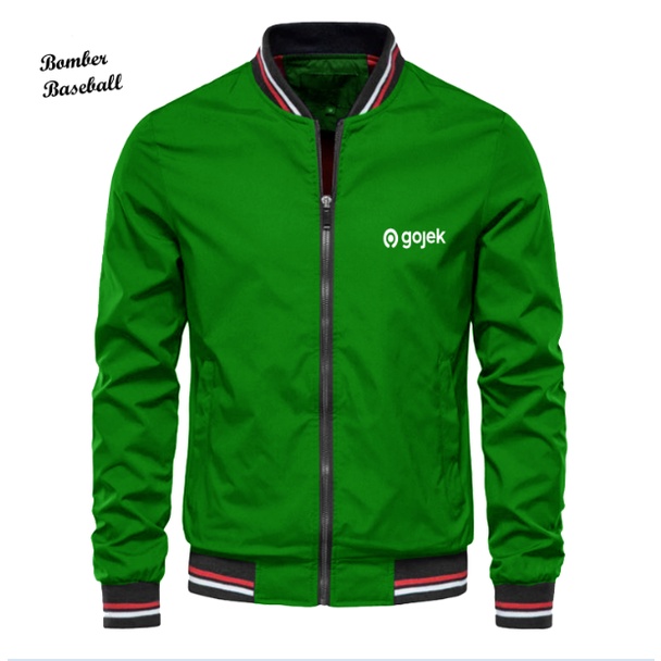Gojek Jaket Motor Pria Bahan Parasut Gojek Premium Anti Angin Cocok Untuk Ojek Touring Maupun Bergay