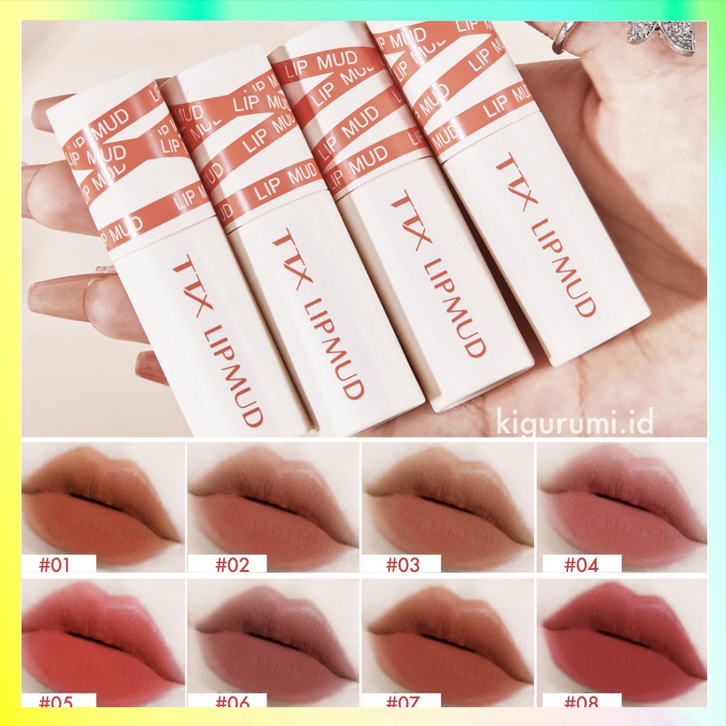 TTX Lip Mud Cream Matte Lip Tint Long Lasting Lip &amp; Cheek Clay Waterproof And Drable XX005