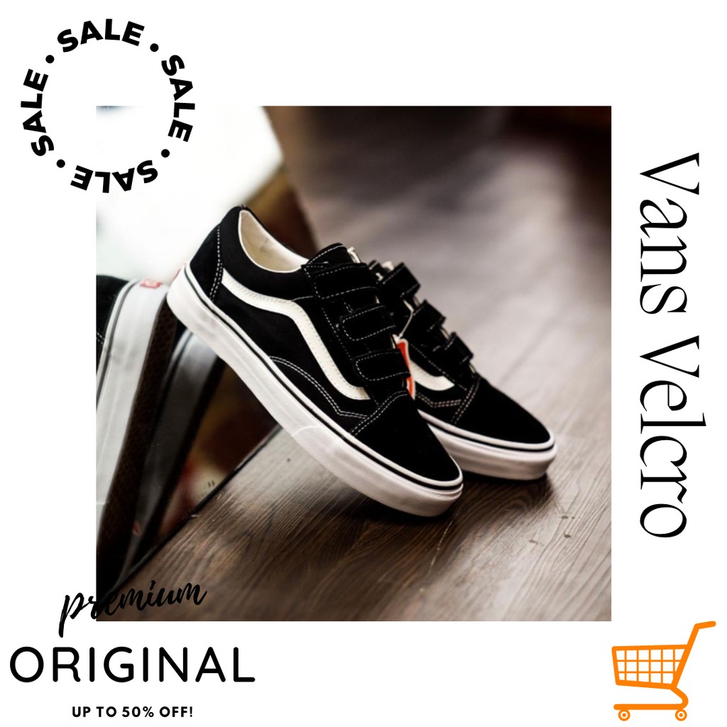 Sepatu Pria Wanita Vans Velcro Premium Original