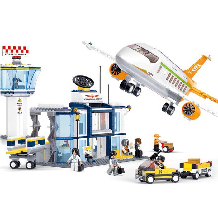 Lego Sluban International Airport M38-B0367 Mainan Lego Bandara Kualitas Bagus Original Import