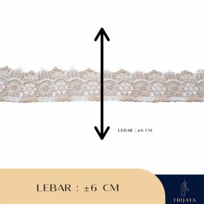 RENDA BORDIR GIPER GUIPURE GIVER LEBAR 6CM HARGA PER ROLL