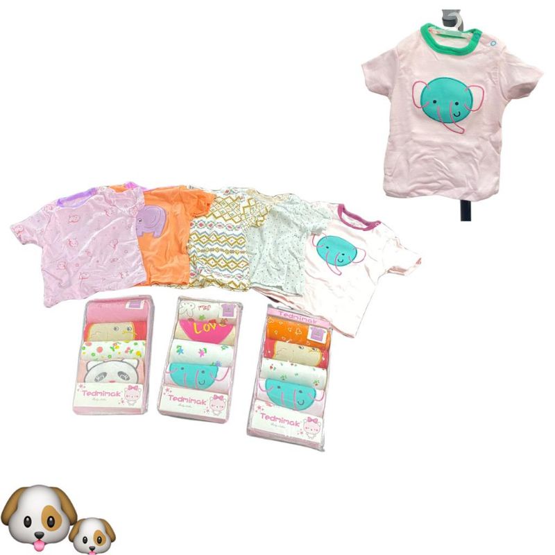 Atasan Bayi Lengan Pendek 5in1 (isi 5pcs) Kaos Bayi Atasan Baby 0-9 Bulan Import Premium Baju Bayi Newborn Boy Girl