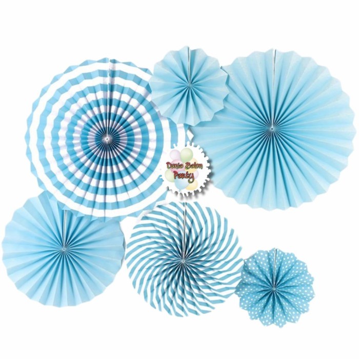 Paper Fan Biru Set / Paper Fan Blue Set