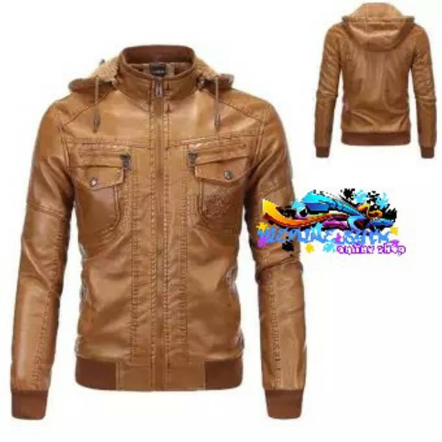 jaket pria semi kulit keren. jaket kulit