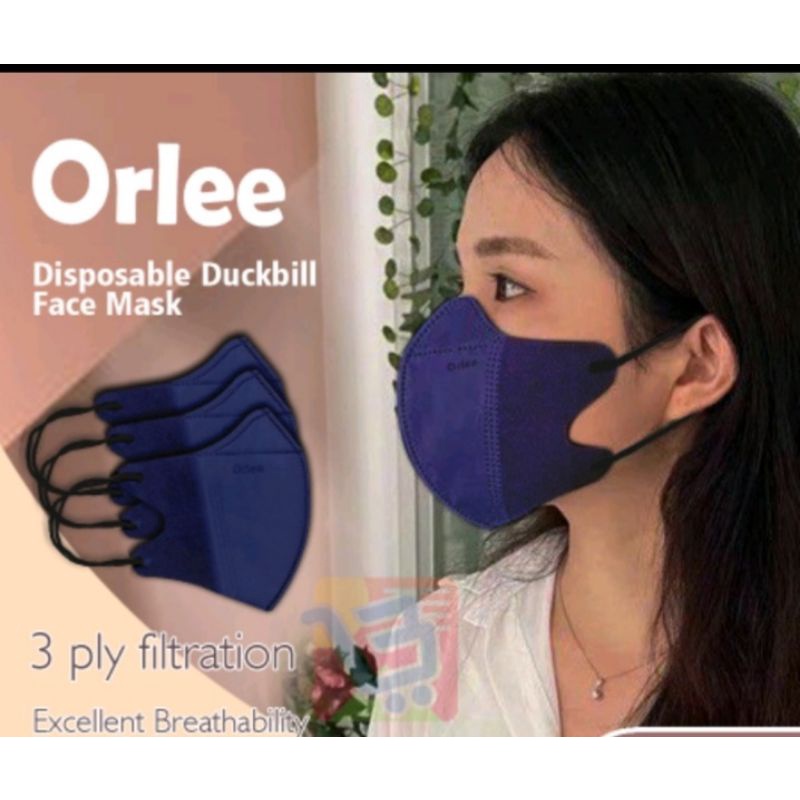Makassar Masker Duckbill 3D EMBOS tulisan Orlee 3 Ply 3Ply Earloop Kemenkes
