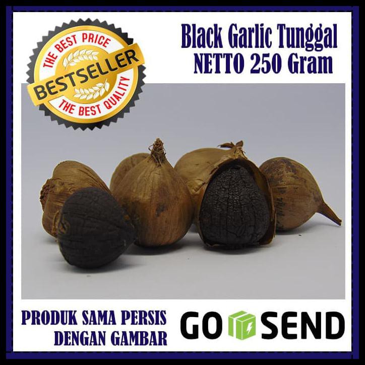 

BLACK GARLIC TUNGGAL 250 GRAM - BAWANG PUTIH HITAM TUNGGAL/LANANG OBRAL