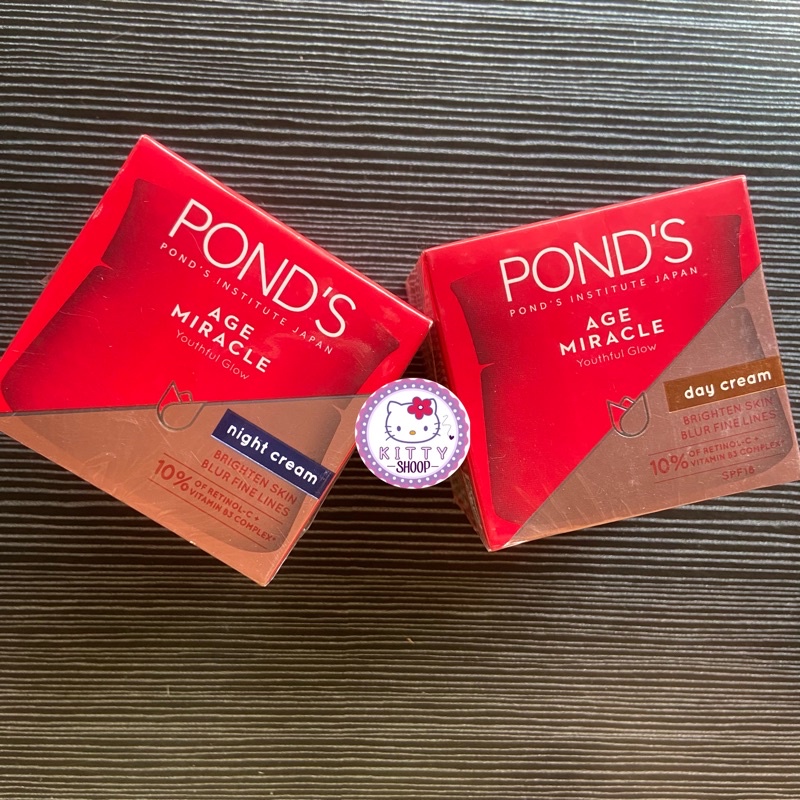 Ponds Age Miracle Day Cream Moisturizer Anti Aging+Glowing With Retinol &amp; Spf18 50G / Night Cream