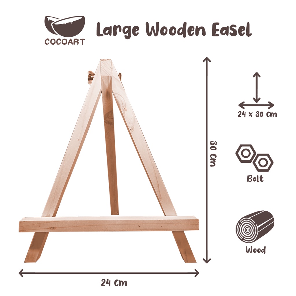 

Wooden Easel I Penyangga Kanvas Lukis I Tripod Kanvas ( 25 cm x 20 cm )