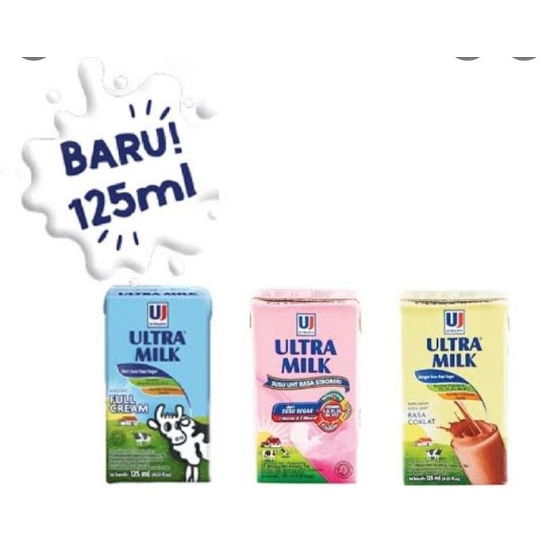 

Susu Ultra UHT 125 ml cokelat/strawberry 1 karton 40 pcs
