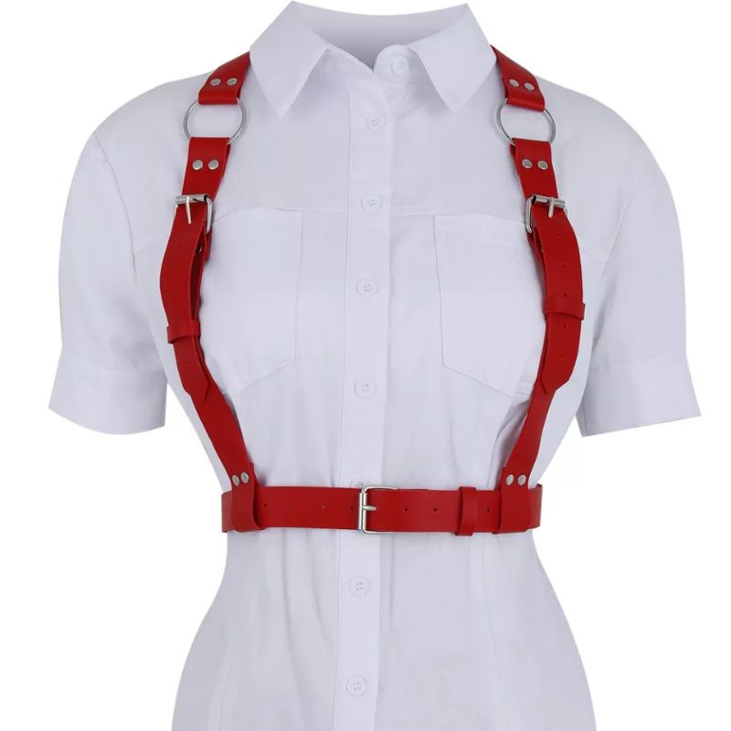 [HF037] Fashion Wanita Punk Harness kulit Imitasi Belt Strap Suspender Handmade Body Harness