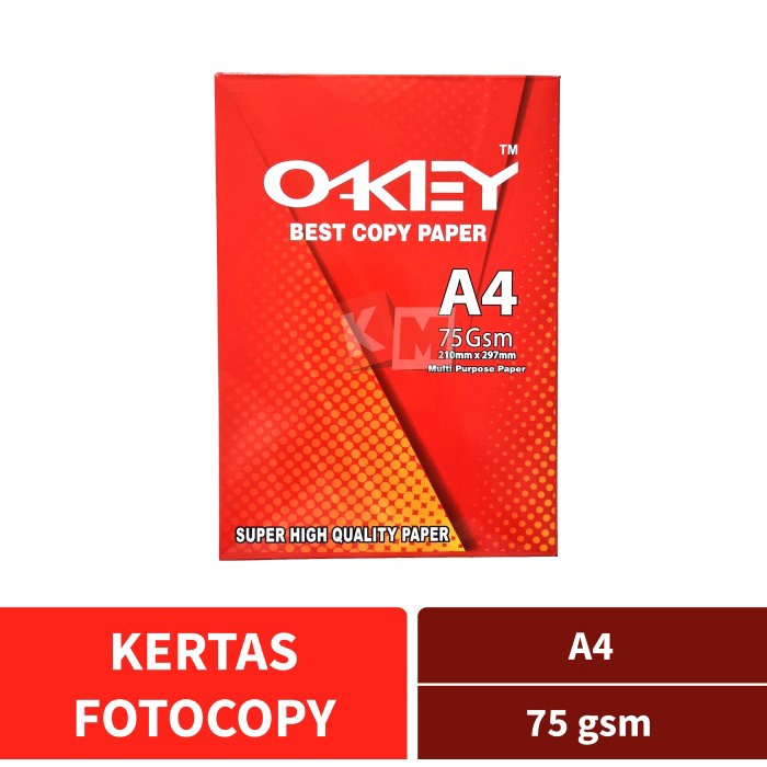 

(BISA COD) Kertas Fotocopy HVS OKEY A4 75 Gram Gsm Gr 75Gr Copy Print