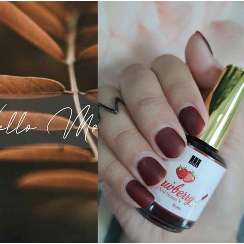 Kutek Strawbery Nail Henna 14ml Kutek Halal sah Untuk Sholat