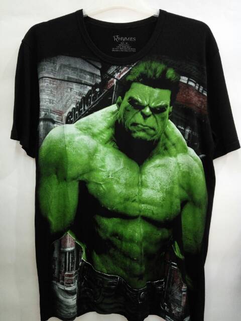 Kaos Baju Hulk Tshirt Superhero Avengers Premium Quality Rhymes