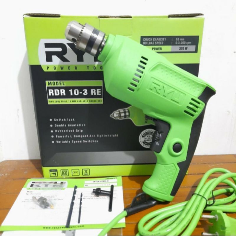 Bor Tangan RYU 10mm × Bor RYU RDR10-3RE