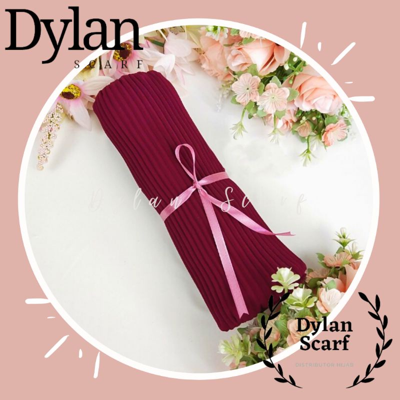 Jilbab Pashmina Plisket Ceruty Babydoll Premium Import-Maroon