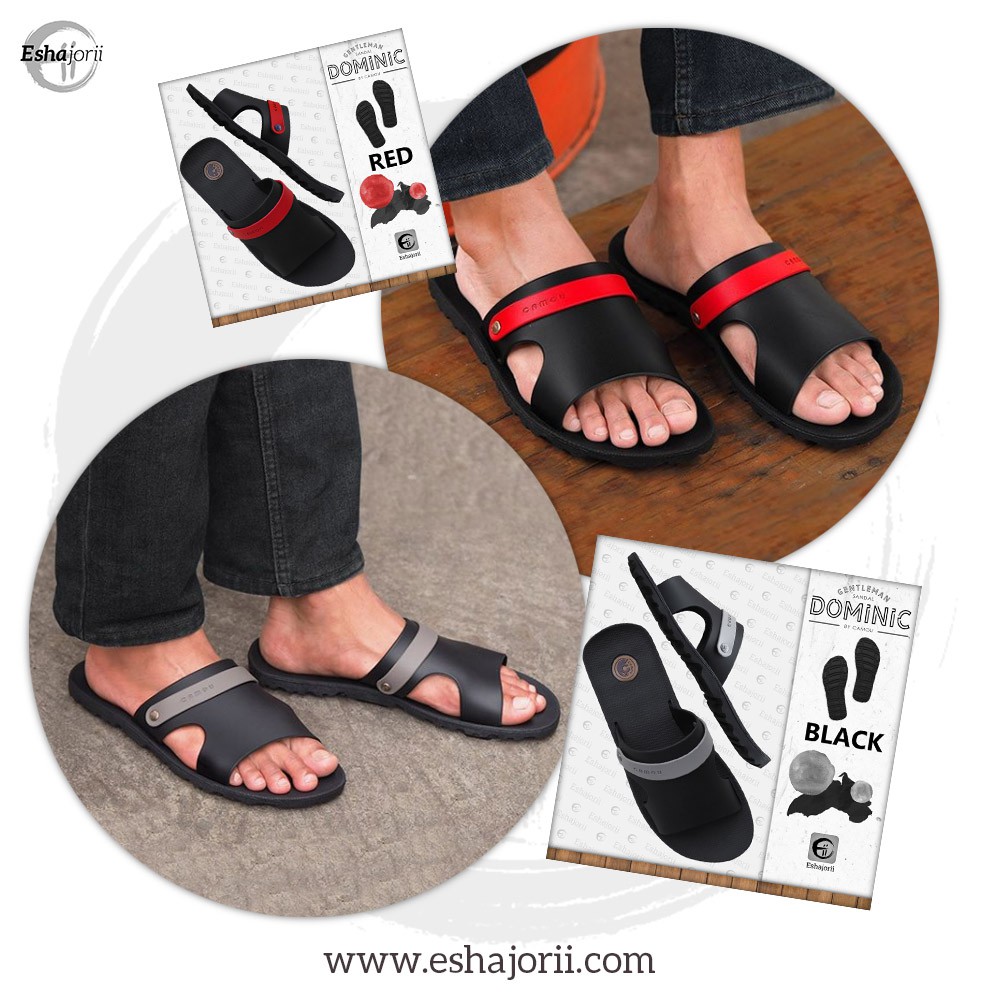 Sandal Slide Pria Full Karet Mens Slipper - Dominic