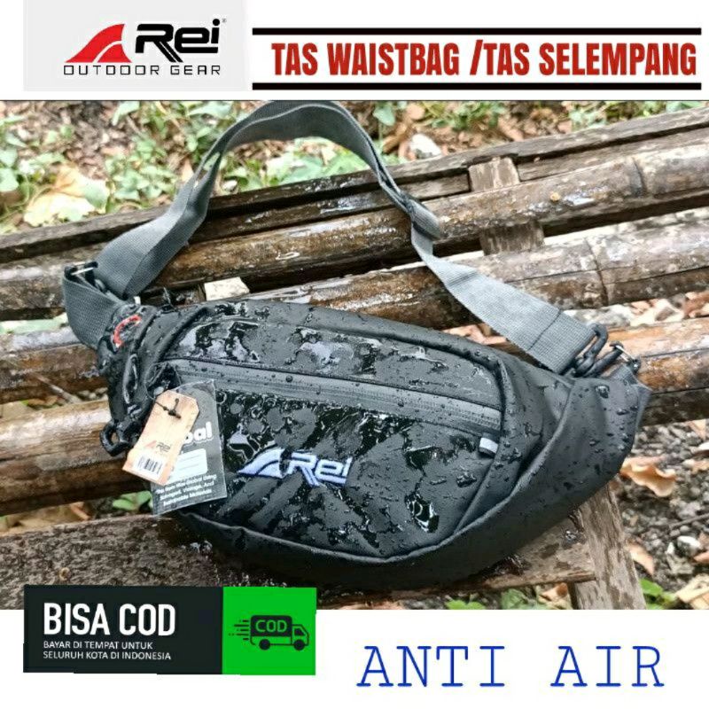 Tas Selempang Pria AREI Waterproof WaistBag Pria Wanita Anti Air Anti Sobek Premium Murah