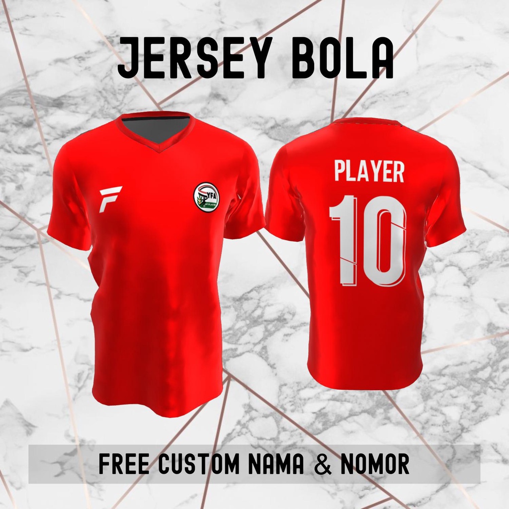 Jersey Yaman Timnas Negara Bola Baju Kaos Custom Nama dan Nomor Punggung - 427