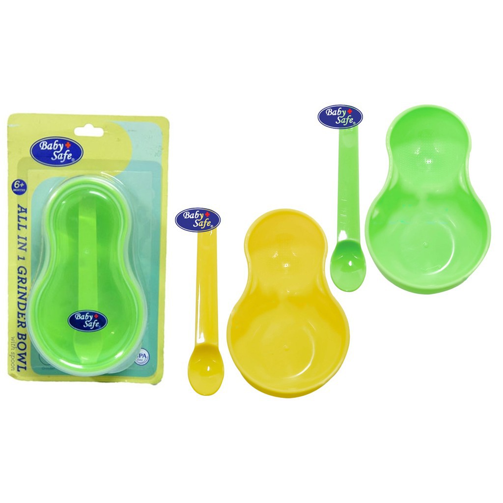 BABY SAFE -  GRINDER BOWL WITH SPOON 6M + BPA FREE MANGKOK BAYI /BS352