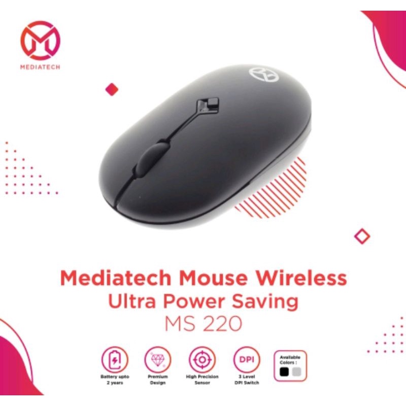 Mouse Usb slim Power Saving MS 220 Silent Click mediatech original