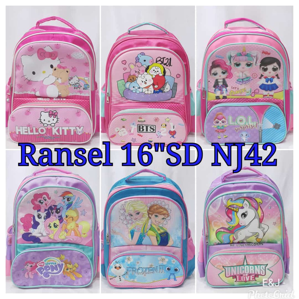 JOYELSY-RANSEL ANAK SEKOLAH TK/SD NJ42 BTS21/FROZEN/UNICORN/SPIDER/CAR