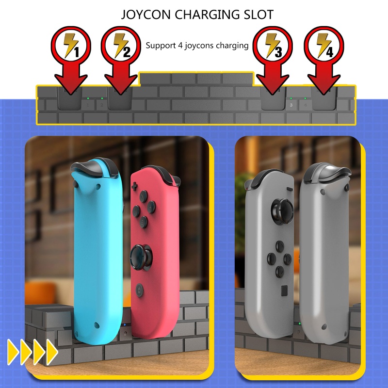 Btsg Controller Charging Dock Organizer Untuk Switch Joy Con Game Handle Charger Base