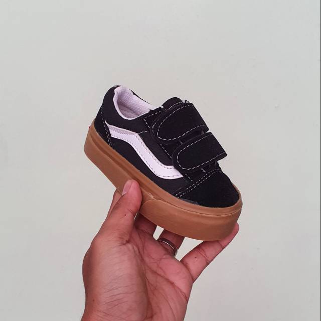 Sepatu anak oldskool black gum 21 - 35 Premium