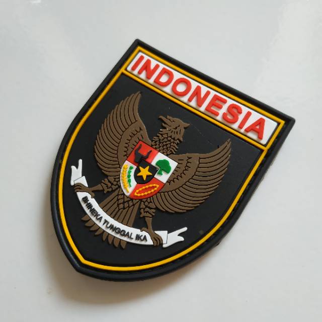 Patch rubber GARUDA TAMENG COKLAT/tempelan karet emblem velcro