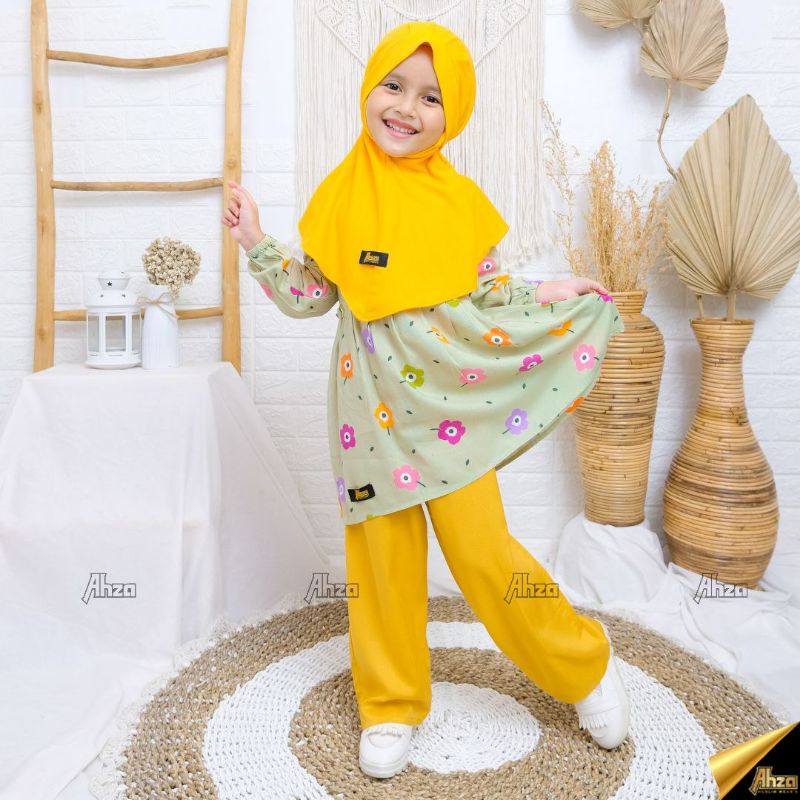 one set anak/setelan muslim anak/baju muslim anak/oneset kids/baju anak/oneset hafisa ahza