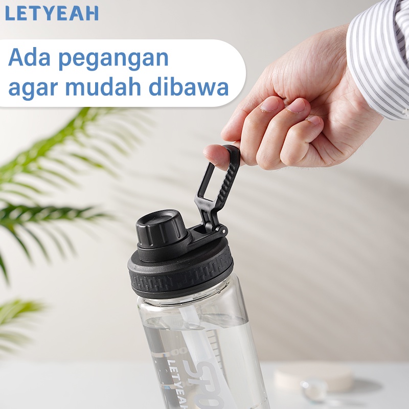 LetYeah 800ml Botol minum olahraga sport portable botol air sedotan outdoor /BPA free