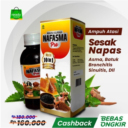 Obat Sesak , Asma  Obati Mengi, TBC, Paru - Paru Madu Gurah NAFASMA PRO