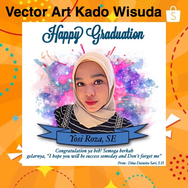 KADO UNIK Vector Art + Frame untuk Kado Wisuda, Ulang Tahun, Anniversary, Dan Pernikahan