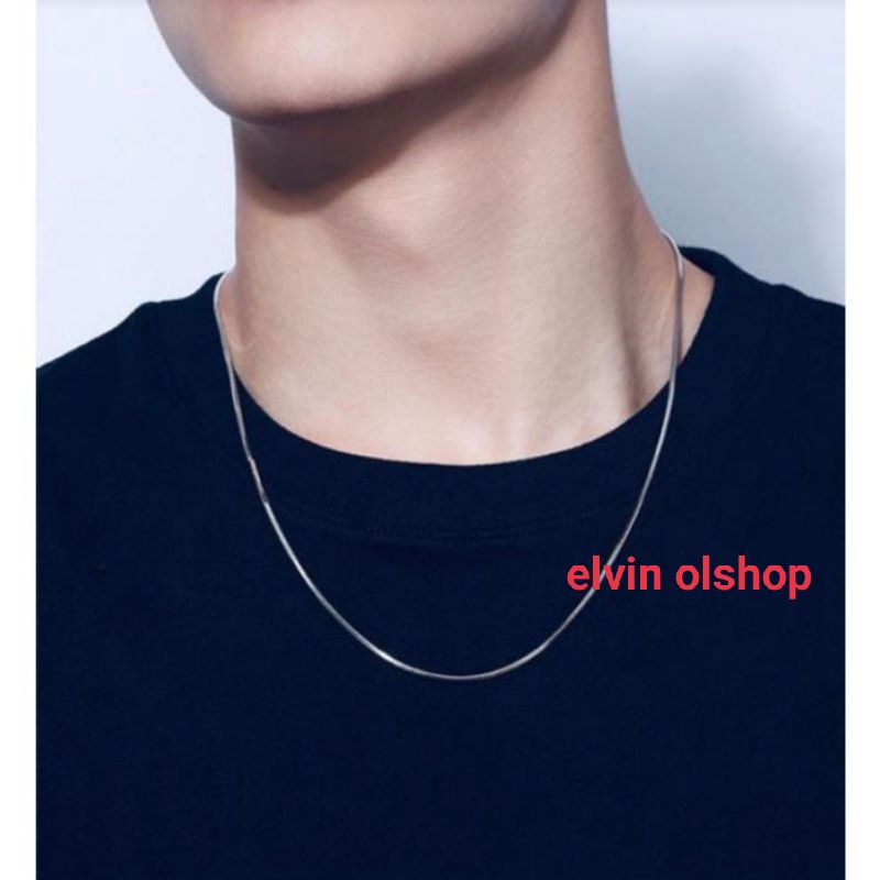 KALUNG TITANIUM CEWEK COWOK KEREN MODEL BELUT STAINLESS ORIGINAL ANTI KARAT DAN TIDAK LUNTUR