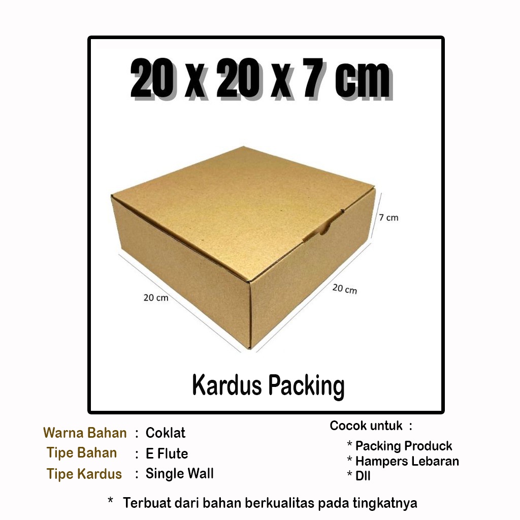 

Kardus Hapera 20x20x7 cm | Box Packing | Box Kue Tart | Box Hampers | Box snack | Kardus Kemasan