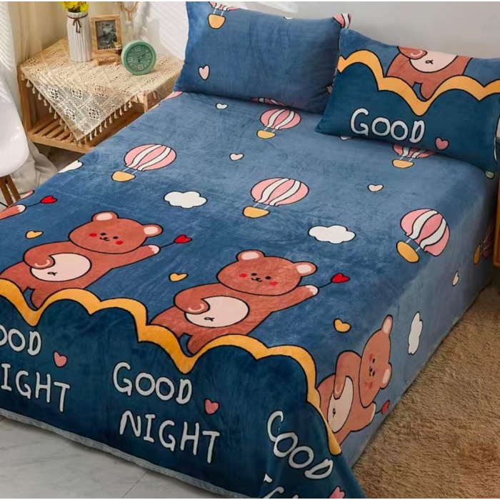 Selimut Dewasa Selimut Karakter Pooh Uk.150x200 cm Bulu Lembut Kualitas Import + Tas(C7T2) Selimut D
