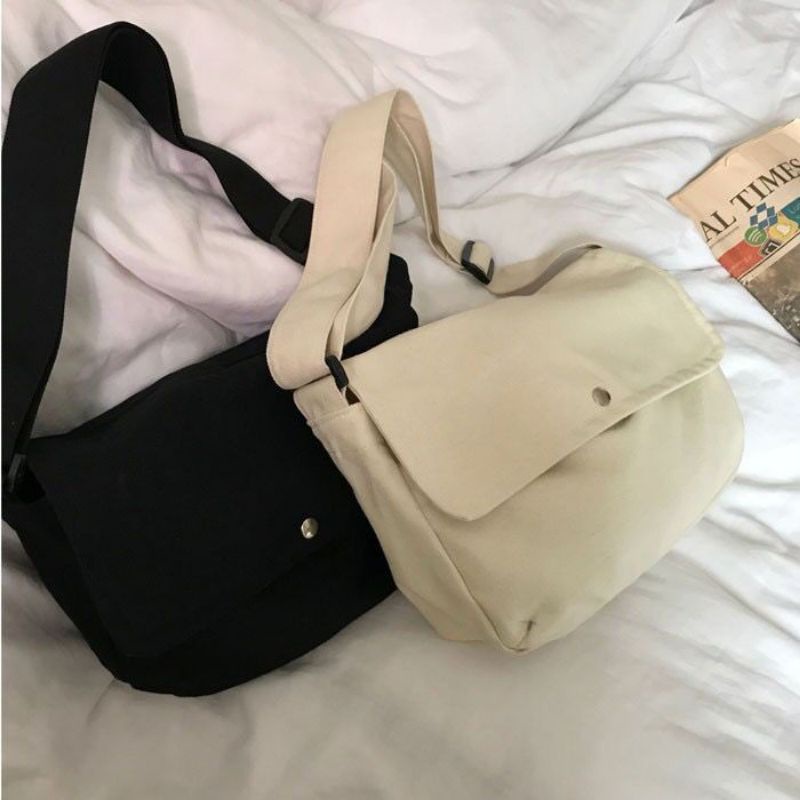 Sling Bag Canvas Tas Selempang Classic / Tas Selempang Unisex Canvas Korea Vintage -BG987