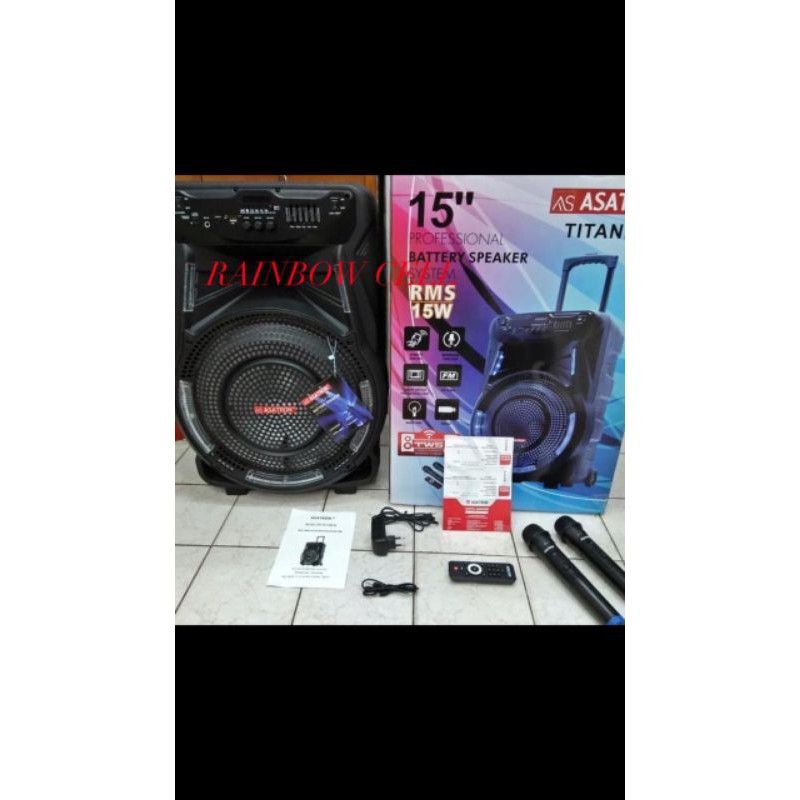 ASATRON SPEAKER PORTABLE TITANIUM 15INCH