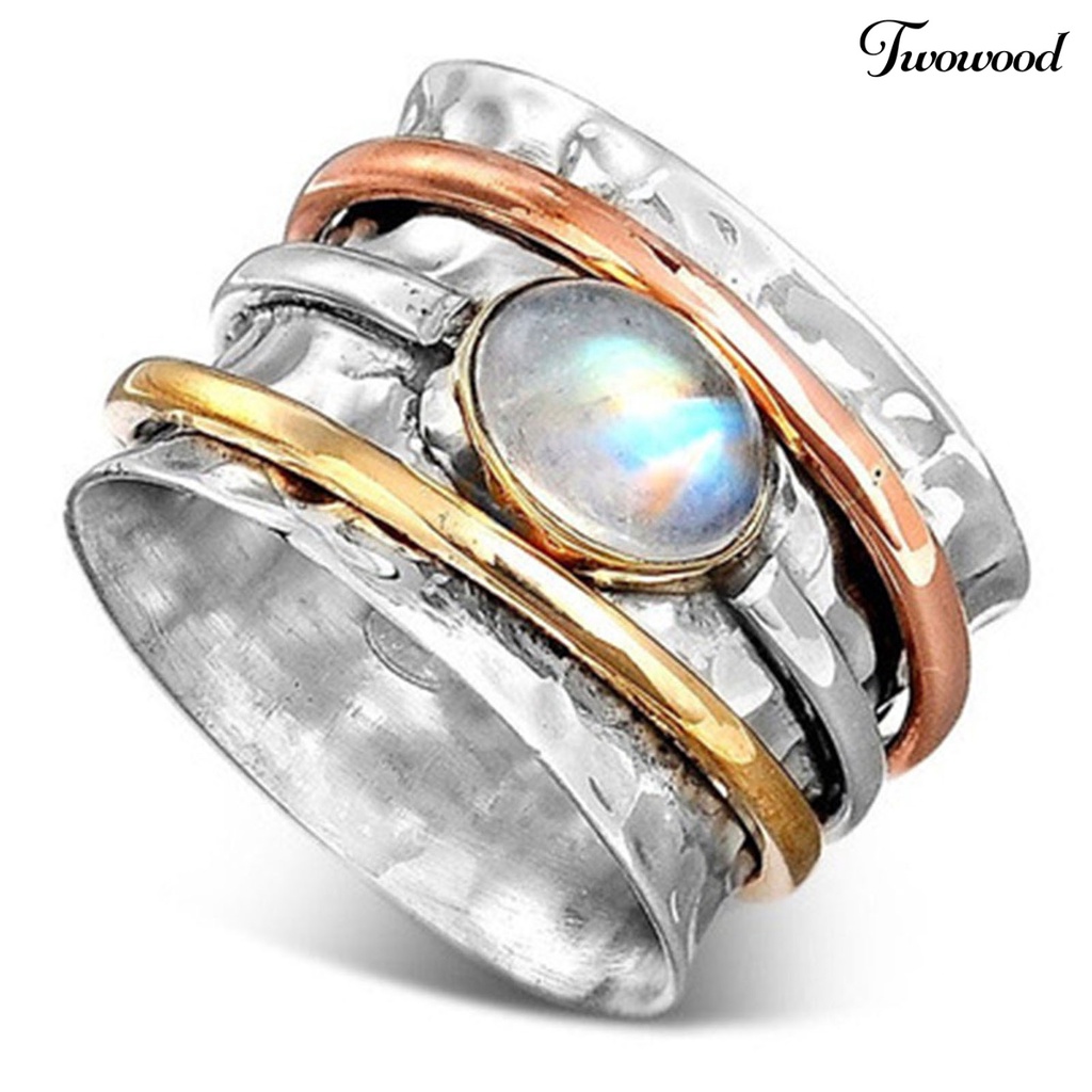 Cincin Turquoises Tiga Warna Gaya Vintage Bohemian Untuk Pria