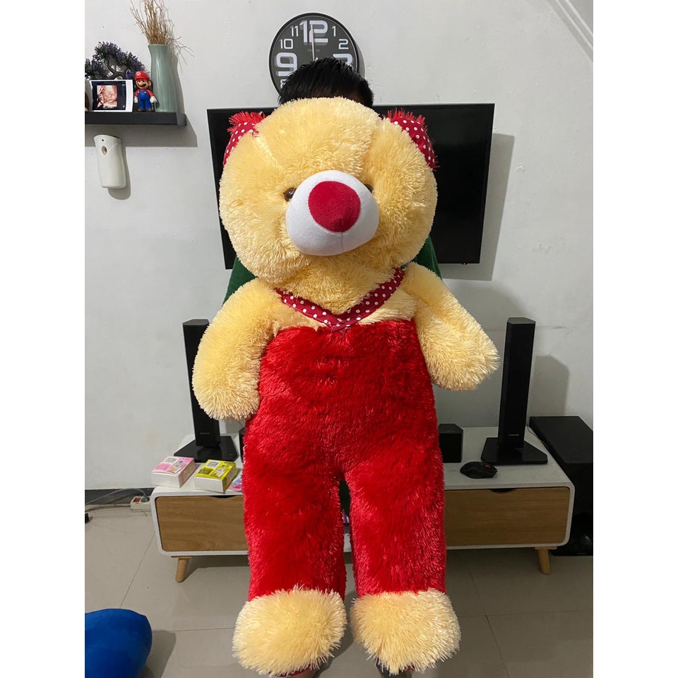 Boneka Teddy Bear Jojon Teddy Bear Overall Jumbo T90cm