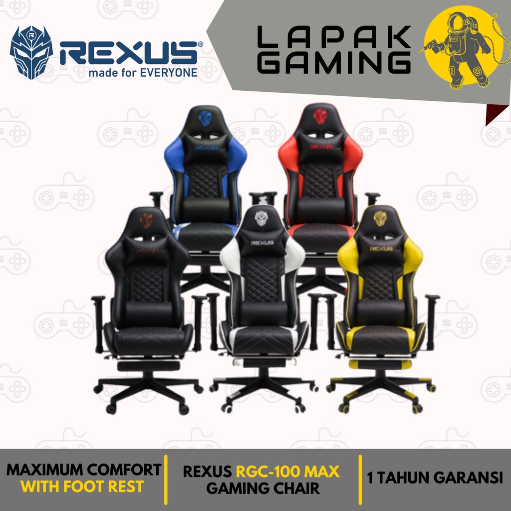 Rexus RGC100 Max / RGC-100 Max Premium Gaming Chair With Footrest