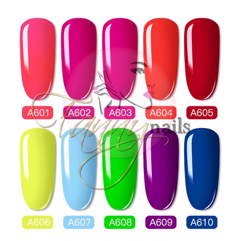 ROSALIND NEON GEL POLISH GLASS BOTTLE KUTEK GEL NEON GLOW NAILART NAIL ART