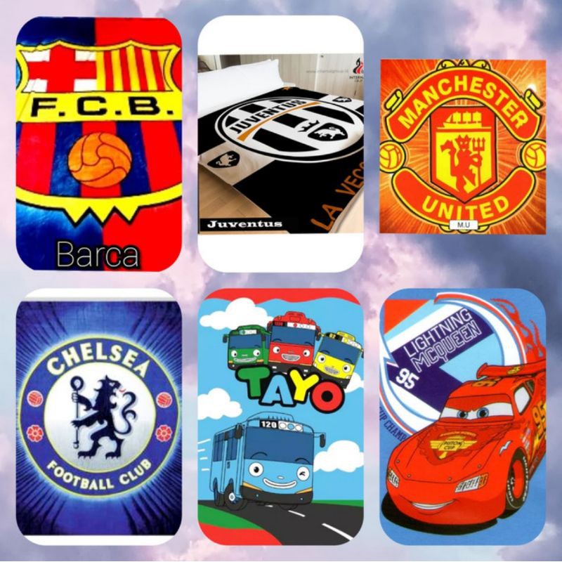 SELIMUT INTERNAL 160X200 BARCA,JUVENTUS,MU,CHELSEA,TAYO,CARS