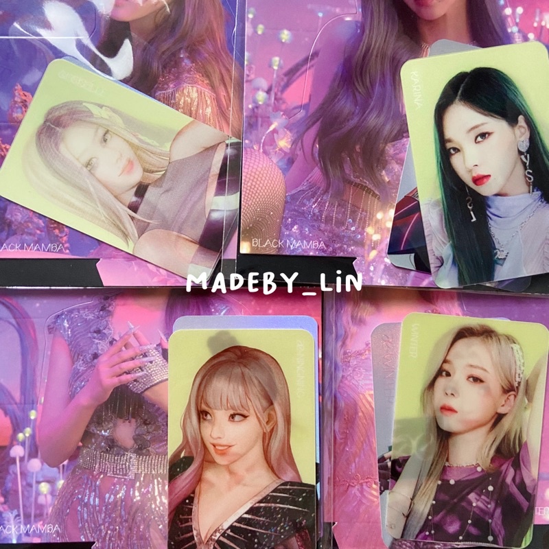 Lenticular aespa black mamba lenti karina winter ningning giselle