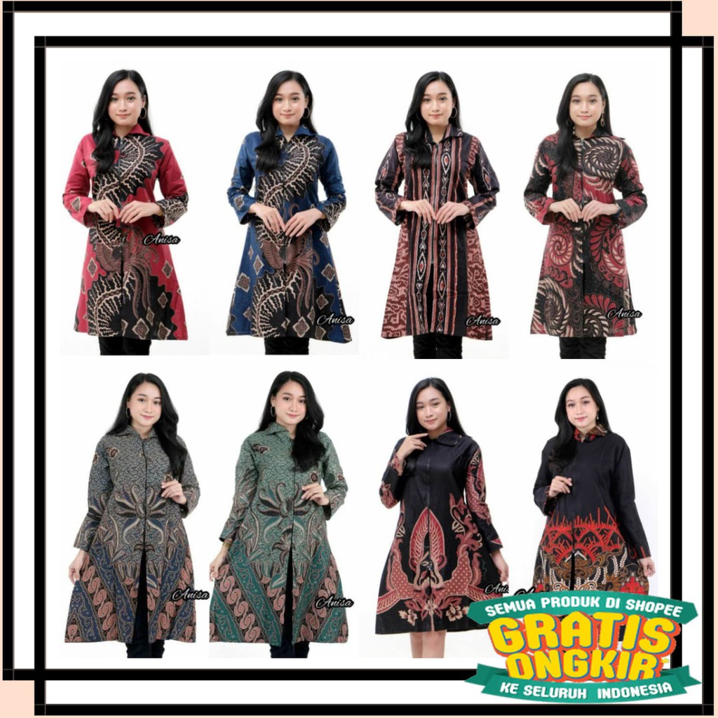 SOLO KERIS FULL BROKAT RUFFLE BENANG RAJA TENUN / BATIK KALONGAN | TUNIK ZIPPER DEPAN BATIK
