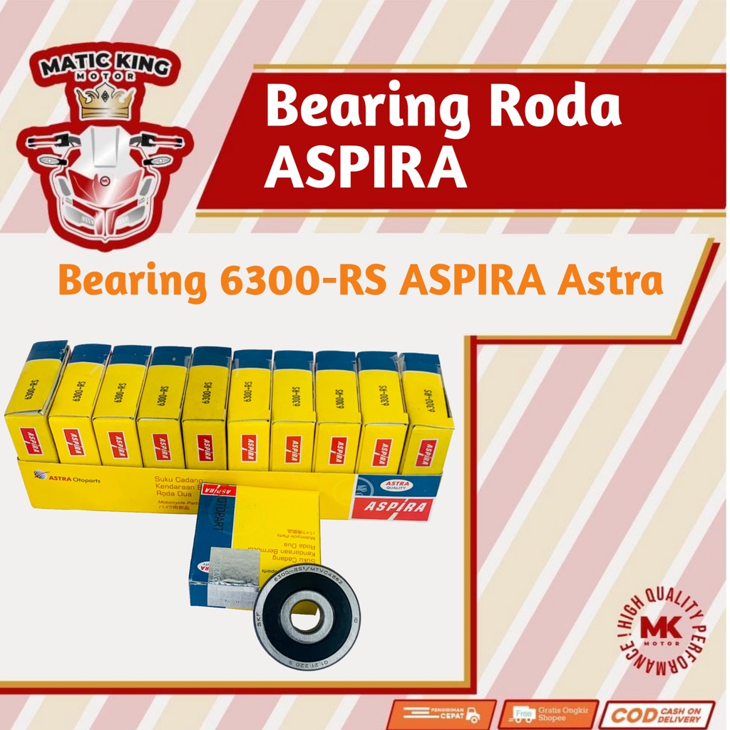 Bearing laher lahar pelor roda depan belakang 6300 RS Aspira Astra Otoparts